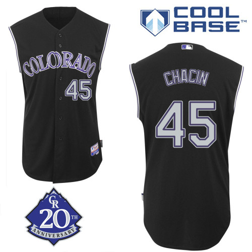 Jhoulys Chacin #45 Youth Baseball Jersey-Colorado Rockies Authentic Alternate 2 Black MLB Jersey